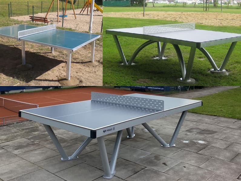 Nouvelles tables de ping-pong avec plateau en mélamine Camping, Park et Pingo